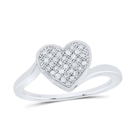 Sterling Silver Diamond Heart Ring 1/5 Cttw - Splendid Jewellery