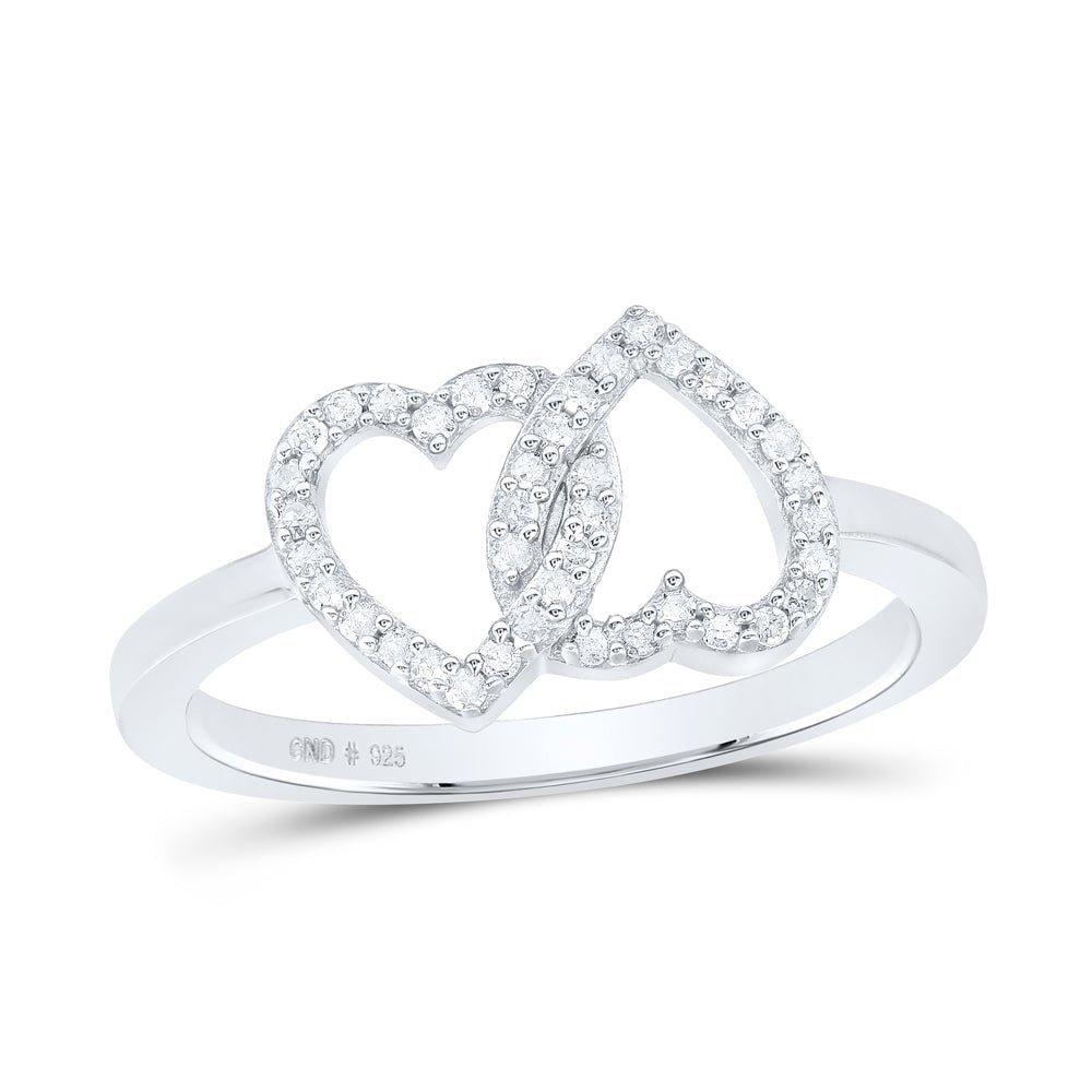 Sterling Silver Diamond Heart Ring 1/6 Cttw - Splendid Jewellery