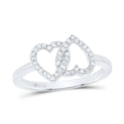 Sterling Silver Diamond Heart Ring 1/6 Cttw - Splendid Jewellery
