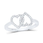 Sterling Silver Diamond Heart Ring 1/6 Cttw - Splendid Jewellery
