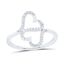Load image into Gallery viewer, Sterling Silver Diamond Heart Ring 1/8 Cttw - Splendid Jewellery