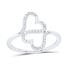 Sterling Silver Diamond Heart Ring 1/8 Cttw - Splendid Jewellery