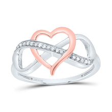 Load image into Gallery viewer, Sterling Silver Diamond Infinity Heart Ring 1/12 Cttw - Splendid Jewellery
