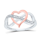 Sterling Silver Diamond Infinity Heart Ring 1/12 Cttw - Splendid Jewellery