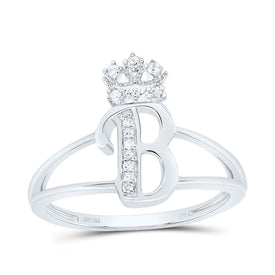 Sterling Silver Diamond Initial 