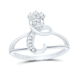 Sterling Silver Diamond Initial 