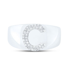 Sterling Silver Diamond Initial 