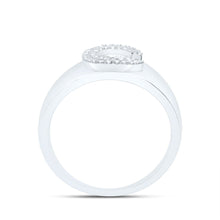 Load image into Gallery viewer, Sterling Silver Diamond Initial "C" Men's Ring 1/8 Cttw - Splendid Jewellery