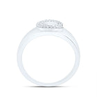Sterling Silver Diamond Initial "C" Men's Ring 1/8 Cttw - Splendid Jewellery
