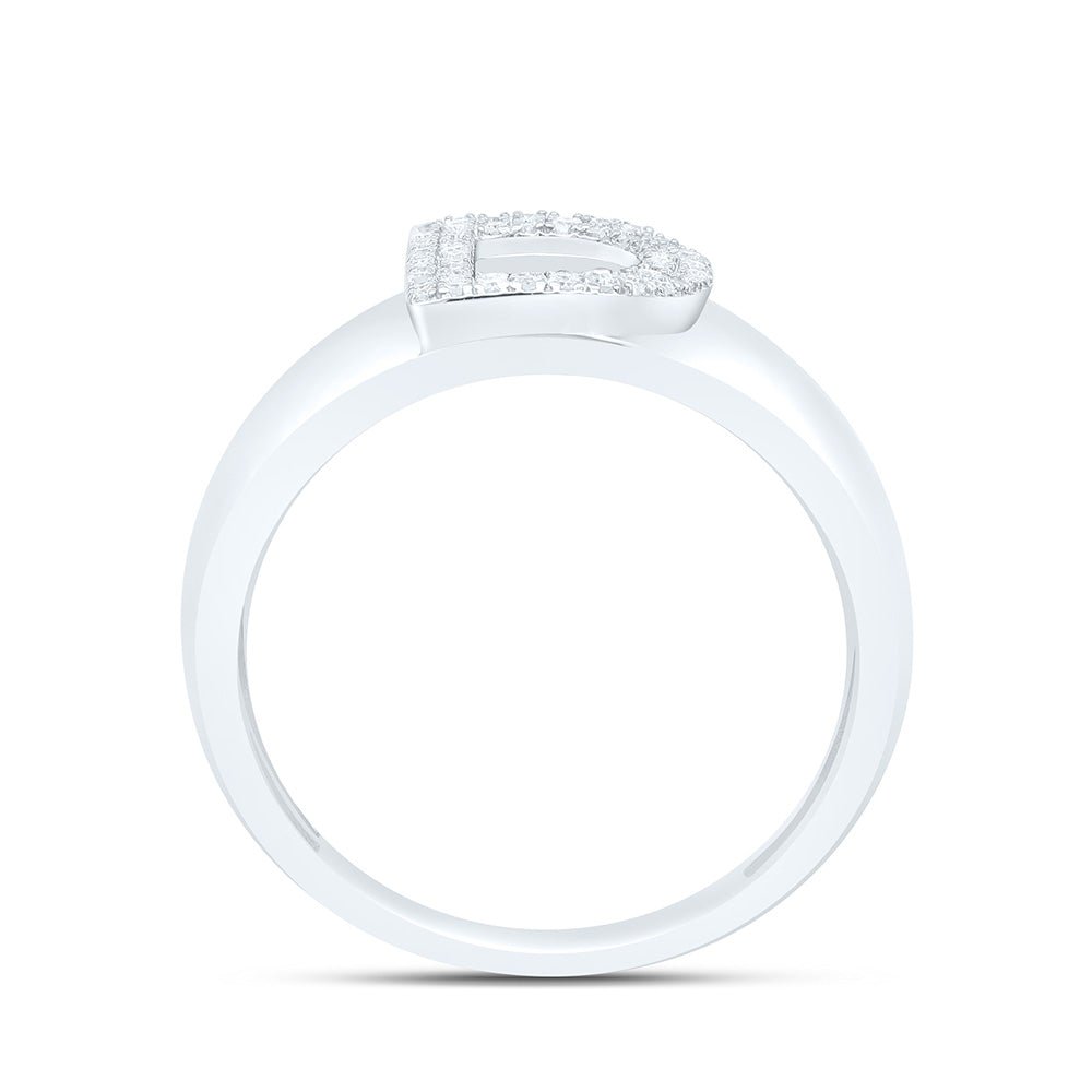 Sterling Silver Diamond Initial "D" Men's Ring 1/6 Cttw - Splendid Jewellery