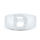 Sterling Silver Diamond Initial "D" Men's Ring 1/6 Cttw - Splendid Jewellery