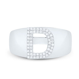 Sterling Silver Diamond Initial 