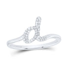 Sterling Silver Diamond Initial "D" Women's Ring 1/8 Cttw - Splendid Jewellery