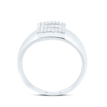 Load image into Gallery viewer, Sterling Silver Diamond Initial "E" Men's Ring 1/6 Cttw - Splendid Jewellery