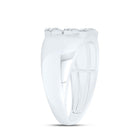 Sterling Silver Diamond Initial "E" Men's Ring 1/6 Cttw - Splendid Jewellery