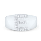 Sterling Silver Diamond Initial "E" Men's Ring 1/6 Cttw - Splendid Jewellery