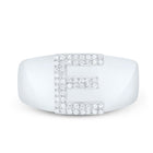 Sterling Silver Diamond Initial "E" Men's Ring 1/6 Cttw - Splendid Jewellery