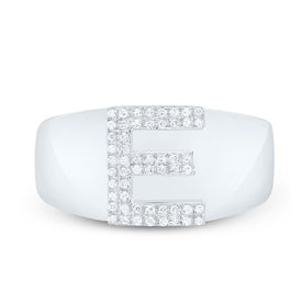 Sterling Silver Diamond Initial 