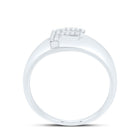 Sterling Silver Diamond Initial "F" Men's Ring 1/10 Cttw - Splendid Jewellery