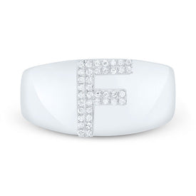 Sterling Silver Diamond Initial 
