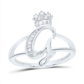 Sterling Silver Diamond Initial 