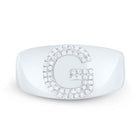 Sterling Silver Diamond Initial "G" Men's Ring 1/6 Cttw - Splendid Jewellery
