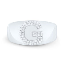 Load image into Gallery viewer, Sterling Silver Diamond Initial "G" Men's Ring 1/6 Cttw - Splendid Jewellery