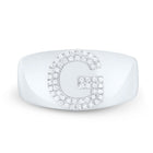 Sterling Silver Diamond Initial "G" Men's Ring 1/6 Cttw - Splendid Jewellery