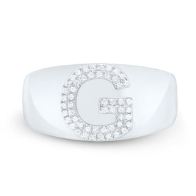 Sterling Silver Diamond Initial 