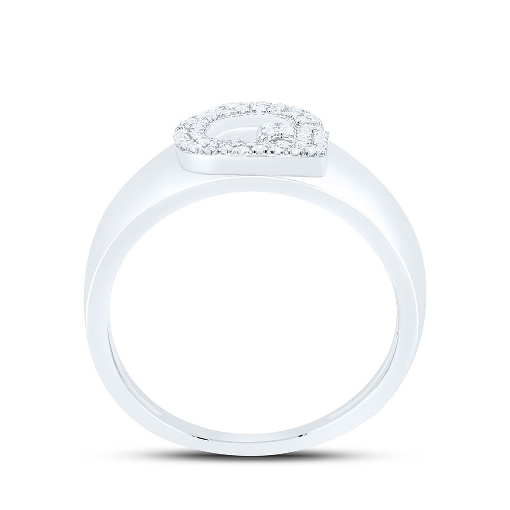 Sterling Silver Diamond Initial "G" Men's Ring 1/6 Cttw - Splendid Jewellery
