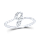 Sterling Silver Diamond Initial "G" Women's Ring 1/10 Cttw - Splendid Jewellery
