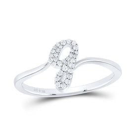 Sterling Silver Diamond Initial 