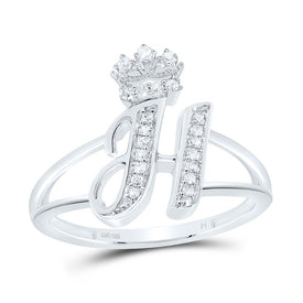 Sterling Silver Diamond Initial 