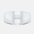 Sterling Silver Diamond Initial "H" Men's Ring 1/8 Cttw - Splendid Jewellery