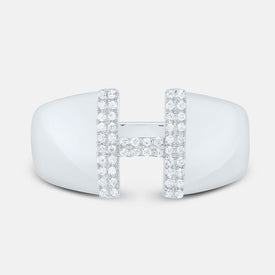 Sterling Silver Diamond Initial 