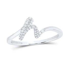 Sterling Silver Diamond Initial 
