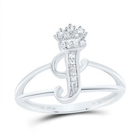 Sterling Silver Diamond Initial 