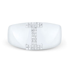 Load image into Gallery viewer, Sterling Silver Diamond Initial "I" Men's Ring 1/10 Cttw - Splendid Jewellery
