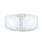 Sterling Silver Diamond Initial "I" Men's Ring 1/10 Cttw - Splendid Jewellery