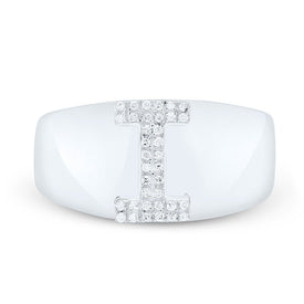 Sterling Silver Diamond Initial 