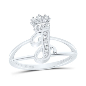 Sterling Silver Diamond Initial 