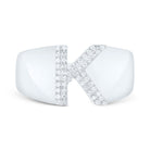 Sterling Silver Diamond Initial "K" Men's Ring 1/8 Cttw - Splendid Jewellery