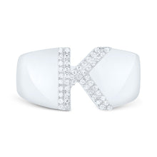 Load image into Gallery viewer, Sterling Silver Diamond Initial "K" Men's Ring 1/8 Cttw - Splendid Jewellery