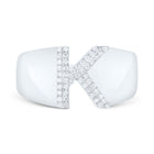 Sterling Silver Diamond Initial "K" Men's Ring 1/8 Cttw - Splendid Jewellery