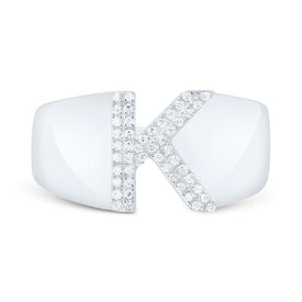 Sterling Silver Diamond Initial 