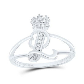 Sterling Silver Diamond Initial 