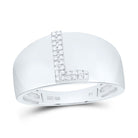 Sterling Silver Diamond Initial "L" Men's Ring 1/12 Cttw - Splendid Jewellery
