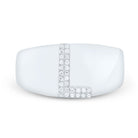 Sterling Silver Diamond Initial "L" Men's Ring 1/12 Cttw - Splendid Jewellery