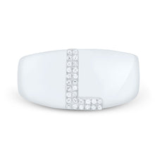 Load image into Gallery viewer, Sterling Silver Diamond Initial "L" Men's Ring 1/12 Cttw - Splendid Jewellery