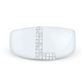 Sterling Silver Diamond Initial 